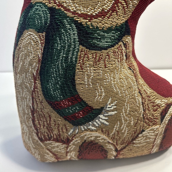 Bear Pillow Doorstop Weighted Tapestry Style Vintage Cottagecore Country Teddy - Picture 6 of 8